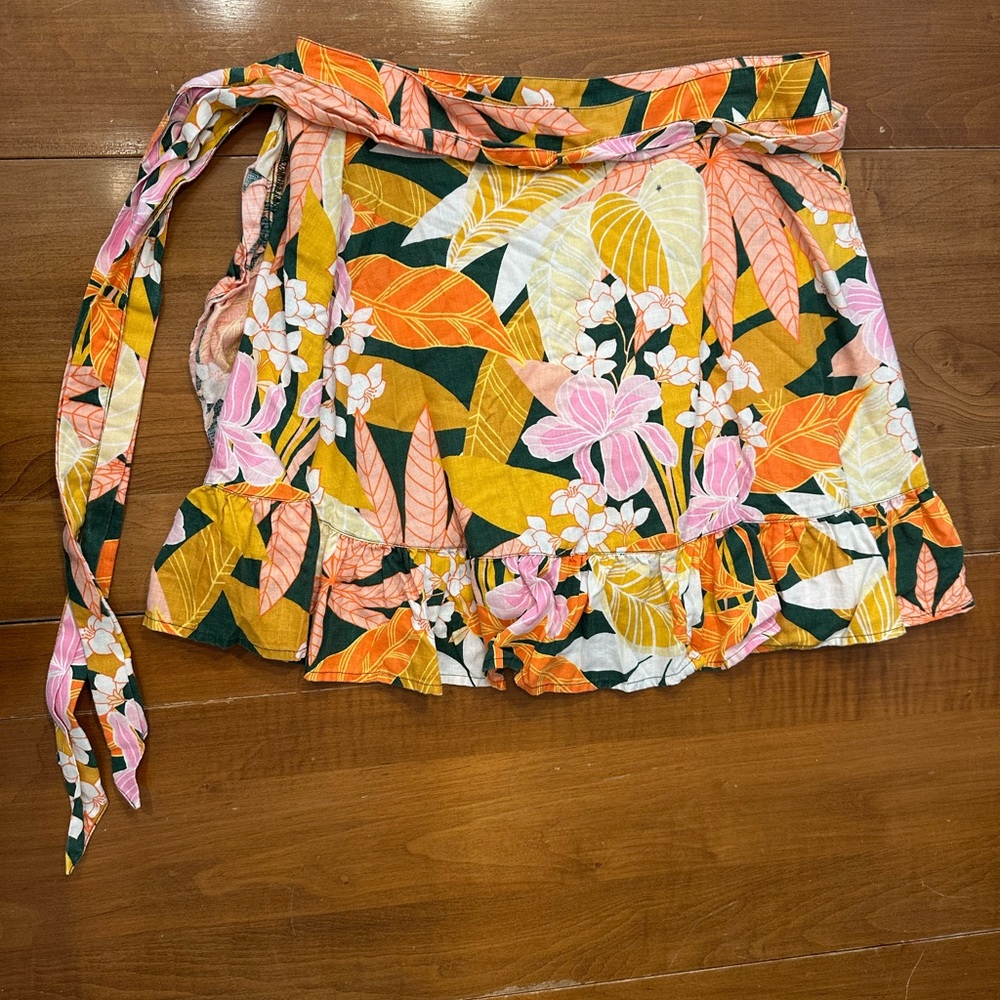 Aerie Floral Swim Coverup in Pink, Orange, and Green